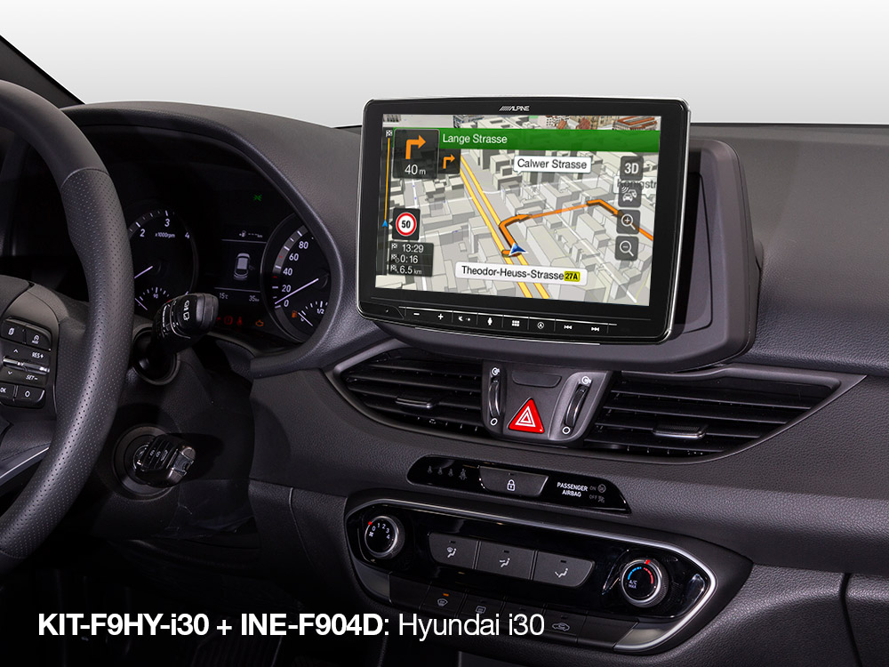 Hyundai i30 GD ab 12 2-DIN Autoradio Einbauset  glänzend Lenkrad Adapter 
